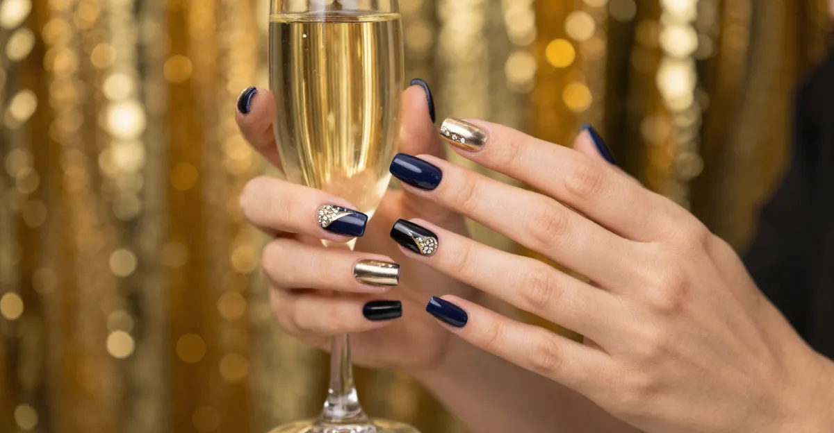 Paznokcie na Sylwestra 2026: 9 pomysłów na błyszczący manicure
